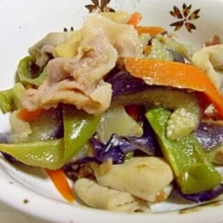 ルクエで簡単♪梅味噌の肉野菜炒め